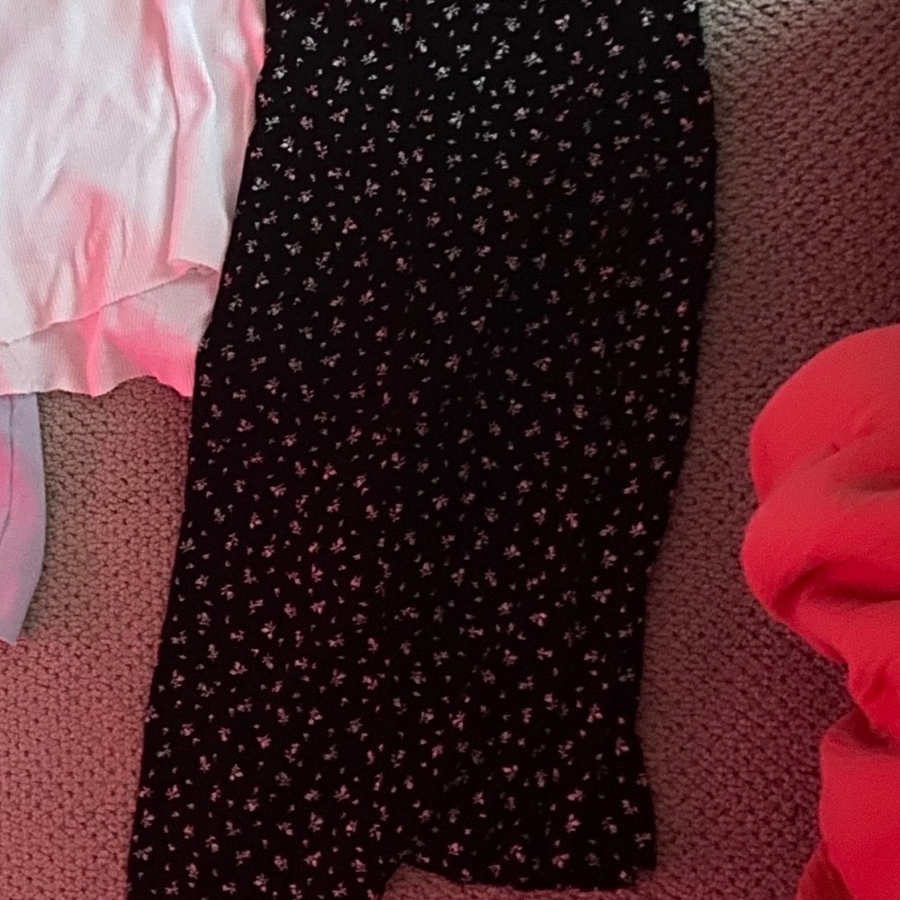 Black brandy skirt with white flowers